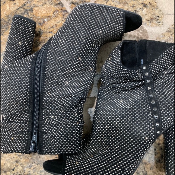 Gianni Bini rhinestone peep toe booties - Picture 6 of 6